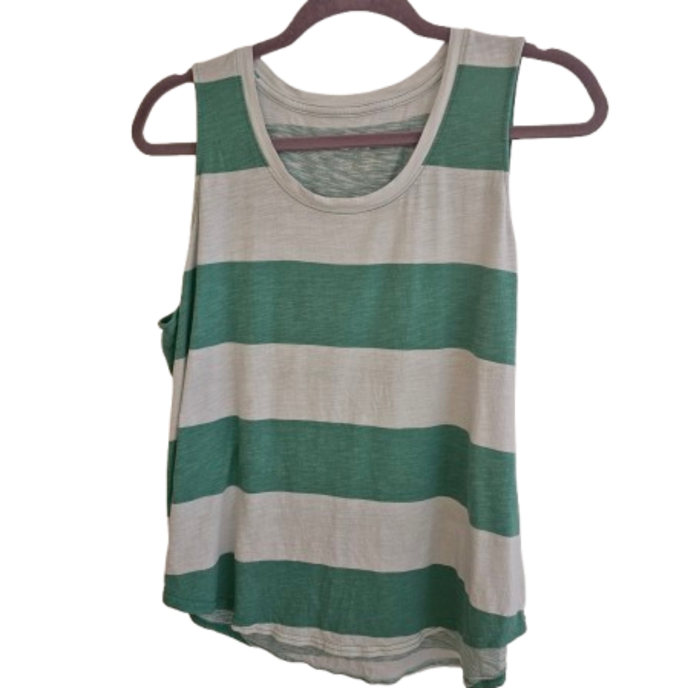 Maurices 24/7 Green/White Tank Top